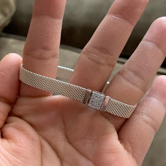 Pandora Reflexions Mesh Sparkling Clasp Bracelet Jewelry EUC - Picture 3 of 8